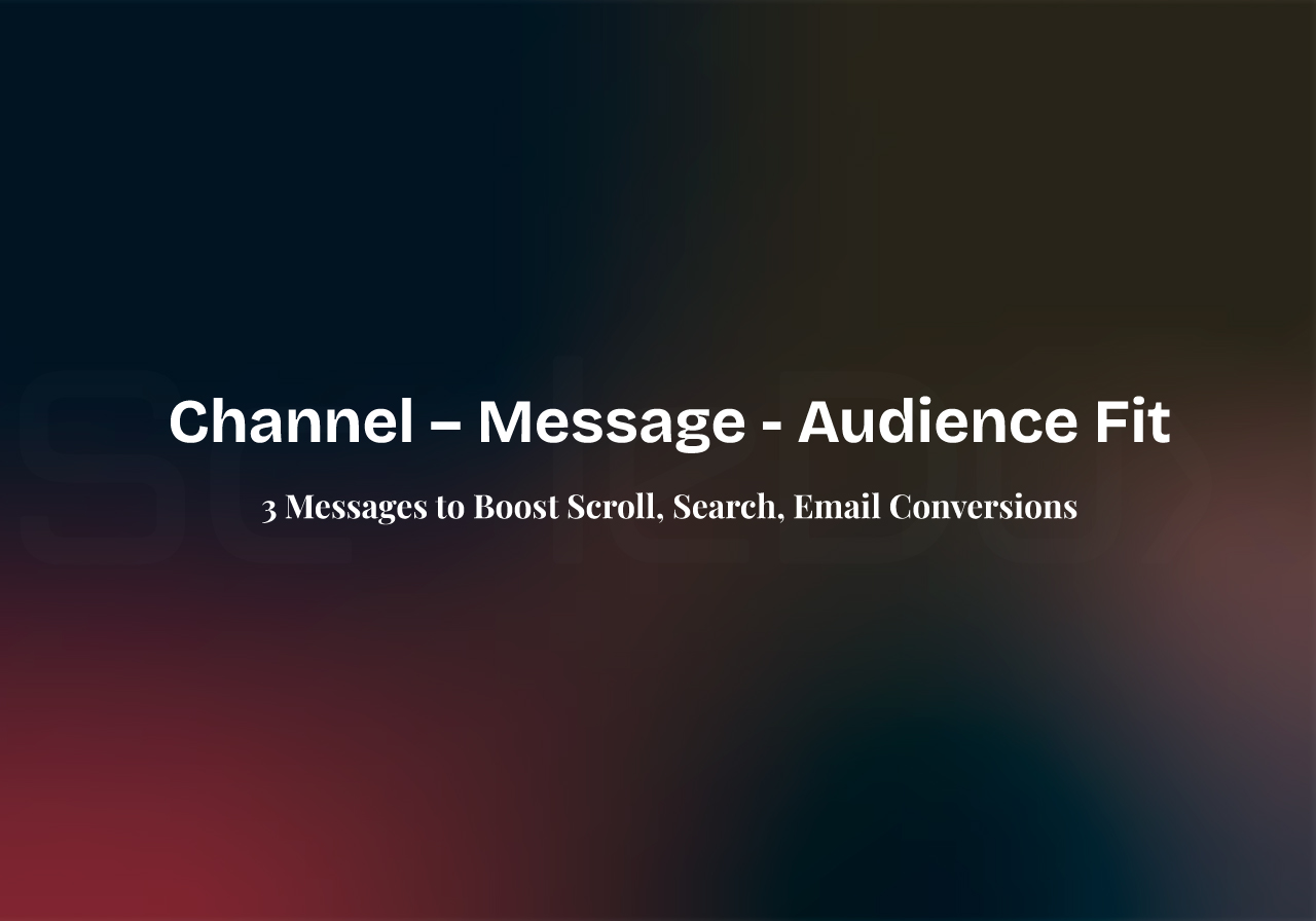 Channel – Message - Audience Fit: One Offer, Three Messages